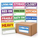 AIPackNFind 300 Count 3.4x2 Moving Labels for 1-4 Bedroom – 11 Room Designs
