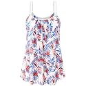 Air Curvey Camisole for Women Bulid in Bra Casual Flowy Cami Adjustable Spaghetti Strap Tank Top Pleated Loose Fit S-XXXXL