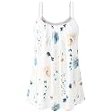 Air Curvey Camisole for Women Bulid in Bra Casual Flowy Cami Adjustable Spaghetti Strap Tank Top Pleated Loose Fit S-XXXXL