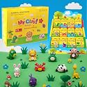 Air Dry Clay Kit, 12 Animals Kingdom Modeling Clay for Kids, DIY Model Magic Clay with Tools&amp;Idea Cards, Soft&amp;Non-Sticky, Safe&amp;Non-Toxic Magic Clays, Creatible Art Crafts Toys Gifts for Boys Girls