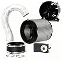 Air Filtration Kit, 6" 260 CFM Inline Duct Fan with Speed Controller, 8" High Carbon Filter, 8 Ft Ducting & Rubber Coupler, Air Cooling and Filtration Kit for Grow Tent, Hydroponics
