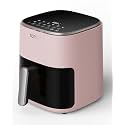 Air Fryer 12-in-1, 5.5-Qt Compact for 2-4 people, Little to No Oil, Nonstick Dishwasher Safe Frying Baskets, Pink