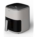 Air Fryer 12-in-1, 5.5-Qt Compact for 2-4 people, Little to No Oil, Nonstick Dishwasher Safe Frying Baskets, Light Grey
