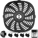 Air Fryer Accessories for Gourmia GAF798 GAF716 7QT Air Fryer, Food Grade Nonstick 8.97''*8.97'' Air Fryer Replacement Parts Rack Tray Grill Pan Grill Plate Crisper Plate, Dishwasher Safe