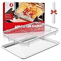 Air Fryer Basket for Oven, Air Fryer Basket and Stainless Steel Baking Tray Pant Oven Air Fryer Pan Rack for Cooking Baking Dishwasher and Broiling