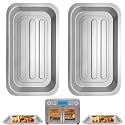 Air Fryer Tray for Emeril Lagasse Dual Zone 360 Air Fryer Oven 25QT Extra Large, 11.5''×6.7'' Steel Air Fryer 2Pack Accessories Crisper Plate Grill Pan Replacement Parts Rack