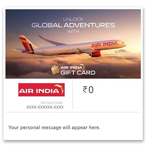 air india flat 4 discount  e-gift card  instant delivery  valid for online purchases  1 year validity