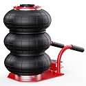 Air Jack, 3 Ton/6600 lbs Car Jack, 3-5 s Fast Lifting Pneumatic Jacks with Short Handle, Lift up to 17.7 inch Pneumatic Air Jacks for Cars and Trucks, Garages, Repair (Red)