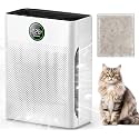 Air Purifiers for Home Large Room up to 2200sq.ft, MOOKA Air purifier for Home Pets with Washable Filter, PM 2.5 Display Air Quality Sensor Air Cleaner for Bedroom, Dorm room, Pets, Office PR1 (White)