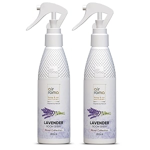 air-roma lavender air freshener spray - long-lasting odour eliminator for home amp office use - combo pack of 2  200ml each  for drawing room  bedroom  reception  hotel rooms