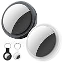 2-Pack Tracker Tags Compatible with Apple Find My (iOS Only), Bluetooth Tracker, Smart Keys Finder and Item Locator with Waterproof Case for Wallet Luggage Backpack (Android Need Download App)