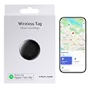4-Pack Air Tracker Tags: [Apple MFi Certified] Works with Apple Find My (iOS Only) for Worldwide Tracking, Bluetooth Locator with Replaceable Battery for Keys, Pets, Cars, Luggage, Backpacks