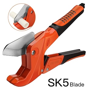 airaj pvc cutter ratcheting hose cutter one-hand fast pipe cutting tool with ratchet drive for cutting 1-1434 od pex plastic tubeand ppr pipe suitable for plumbershome owner