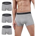 AIRCUTE Men Urine Incontinence Underwear Fly Front Opening Absorbent Leak Proof Boxer Brief for leaks 60 ML 3 Pack