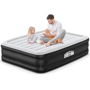 airefina full air air mattress with built-in pump 18 inch inflatable mattress for camping guests and home quick and easy inflation and deflation inflatable mattress with carry bag