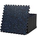 AIRHOP 0.79" Thick Gym Flooring for Home Gym, 48 Sq Ft Rubber Top Gym Mat