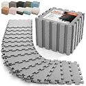 AIRHOP 18 PCS Gym Floor Mat, EVA Foam Puzzle Gym Mat, High-Density Interlocking Foam Floor Tiles for Home Gym, Play Workout Garage Kitchen Flooring 12.6"x12.6"x0.4"