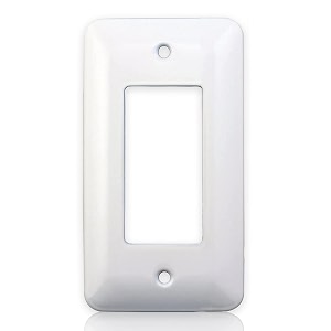 ap-12071 white metal decorative wall plate princess style 1 gang 534 x 27534 unbreakable smooth white painted metal impact resistant matching screws included