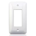 AP-12071, White Metal Decorative Wall Plate, Princess Style 1 Gang 5" x 2.75", Unbreakable, Smooth White Painted Metal, Impact Resistant, Matching Screws Included
