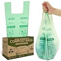 AIRNEX Compostable Kitchen Trash Bags 13 Gal - Cornstrarch Leakproof &amp; Tear Resistant 50 Compost Bags - OK Compost Home &amp; Seedling Certified 0.25 mm Kitchen Garbage Bags