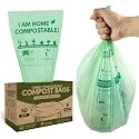 AIRNEX Compostable Kitchen Trash Bags 8 Gal - Cornstrarch Leakproof &amp; Tear Resistant 50 Compost Bags - OK Compost Home &amp; Seedling Certified 0.22 mm Kitchen Garbage Bags