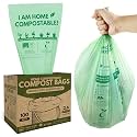 AIRNEX Small Compost Bags 2.6 Gal - 100 Compostable Kitchen Trash Bags for Countertop Bin - Cornstarch Leakproof & Tear-Resistant - OK Compost Home & Seedling Certified 0.18 mm Kitchen Garbage Bags