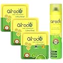 Airodo Air Freshener Citrus Blast Pocket Gel &amp; Spray Combo with Dual Technology long lasting Instant Automatic Fragrance Booster Lasts Up to 30 Days (Pack of 4)