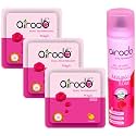 Airodo Air Freshener Magic Rose Pocket Gel &amp; Spray Combo with Dual Technology long lasting Instant Automatic Fragrance Booster Lasts Up to 30 Days (Pack of 4)