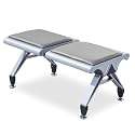 Airport Reception Bench Chair, PU Cushion Waiting Room Seating, Office Guest Chair for Lobby, Hospital, Bank, Salon, Barber Shop, Conference Room Furniture
