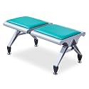 Airport Reception Bench, PU Cushion Waiting Room Chair, Office Guest Seating for Lobby, Hospital, Bank, Salon, Barber Shop, Conference Room Furniture