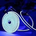 AirSky 600LED Neon Rope Light 16.4 FEET | 12V Adapter for Home, Bedroom, Gaming Room, Wall Décor, Party Decoration | Flexible Silicone | Continuous Dot-Free Glow | (ICE Blue)