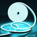 AirSky ICE Blue Neon Strip Lights, 5 Meters Long, DC 12V LED Light Strip, Waterproof IP65, Flexible Silicone Neon Rope Light Suitable for Indoor and Outdoor use in bedrooms and Kitchens
