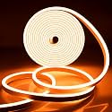 AirSky 600LED Neon Rope Light 16.4FEET | 12V Adapter for Home, Bedroom, Gaming Room, Wall Décor | Flexible Silicone | Continuous Dot-Free Glow | 5 Meter | (Orange)
