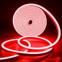 AirSky 600LED Neon Rope Light 16.4FEET | 12V Adapter for Home, Bedroom, Gaming Room, Wall Décor | Flexible Silicone | Continuous Dot-Free Glow | 5 Meter | (Red)
