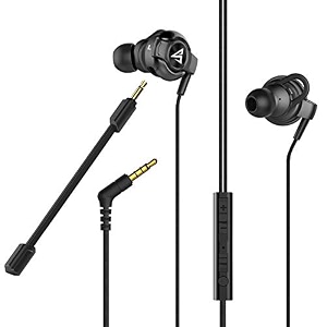 airsound a100 dual driver wired in ear gaming earphones with mic amp 3d stereo sound for android tablets pc laptop black