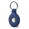 Svanove for Airtag Keychain Airtag Holder Key Ring, Siliocne Airtag Case Air Tag Cover, Cute Airtag Accessories for Kid, Luggage, Cat Dog Collar, Car, Compatible with Apple Airtag 2021, Navy Blue