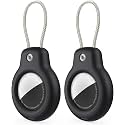 SPGUARD for AirTag Holder Case with Keychain 1st/2nd Air Tags-2 Pack for Apple Air Tag Holder with Wire Cable Lock Key Ring Chain Air Tagholder Accessories for GPS Item Tracker Kids,Keys,Luggage