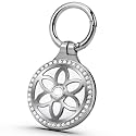 Airtag Holder, Metal Badge Rhinestone Airtag Keychain, Diamonds Shine Air Tag Holder Keychain for Apple Airtag