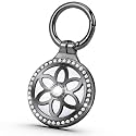 Airtag Holder, Metal Badge Rhinestone Airtag Keychain, Diamonds Shine Air Tag Holder Keychain for Apple Airtag