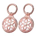 Airtag Holder, Metal Badge Rhinestone Airtag Keychain, Diamonds Shine Air Tag Holder Keychain for Apple Airtag