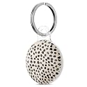Svanove for Airtag Holder Case Cheetah Print, Leopard Pattern Airtag Keychain, Luxury Trendy Air tag Accessories, Cute Girly Aesthetic Design Airtag Key Ring Cover for Women Girl Kids, Beige