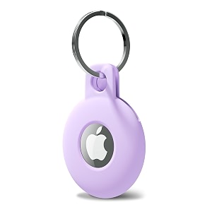 svanove for airtag keychain silicone airtag holder with key ring air tag cover cute accessories for kids luggage car dog collar car compatible with apple airtag case waterproof tracker lilac