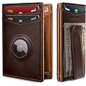 miyozi Airtag Wallet for Men- with Money Clip Gift Boxed, Magnetic Closure Slim Genuine Leather Front Pocket Wallet, 4.1"x 2.8", RFID Blocking