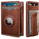 miyozi Airtag Wallet for Men- with Money Clip Gift Boxed, Magnetic Closure Slim Genuine Leather Front Pocket Wallet, 4.1"x 2.8", RFID Blocking