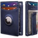 miyozi Airtag Wallet for Men- with Money Clip Gift Boxed, Magnetic Closure Slim Genuine Leather Front Pocket Wallet, 4.1"x 2.8", RFID Blocking
