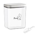 Airtight Cat Food Storage Container | 6.0 Qt/5.5 L Dry Cat Food Bin With Food Scoop |Hold up to 4~5lbs of Pet Food or Kibble|Clear BPA Free