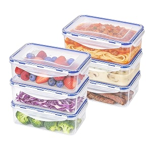 airtight food storage container with lids plastic 1150ml 6 pack