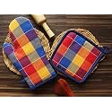 Airwill © Cotton Designer Pattern Heat Resistant Kitchen Linens (1 Oven Mitt & 1 Pot Holder) (Multicolor)