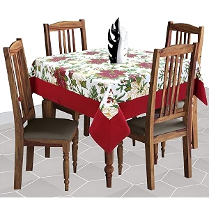 AIRWILL Cotton Floral Pattern 4 Seater Table