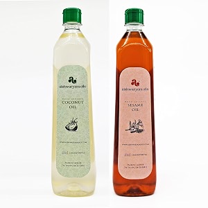 aishwaryam oils healthy unrefined wood pressed sesame amp coconut cooking oil combo 1l each